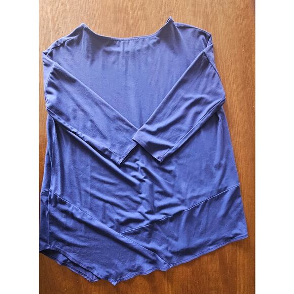 Eileen Fisher Stretch Jersey Asymmetrical-Hem Tunic Blouse 92% Viscose Sz XS - Picture 5 of 11